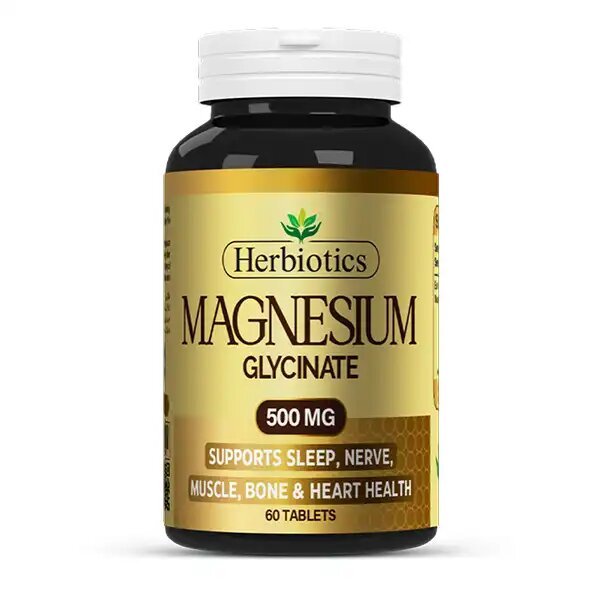 Herbiotics Magnesium Glycinate Tablets 500mg (1 Bottle = 60 Tablets)